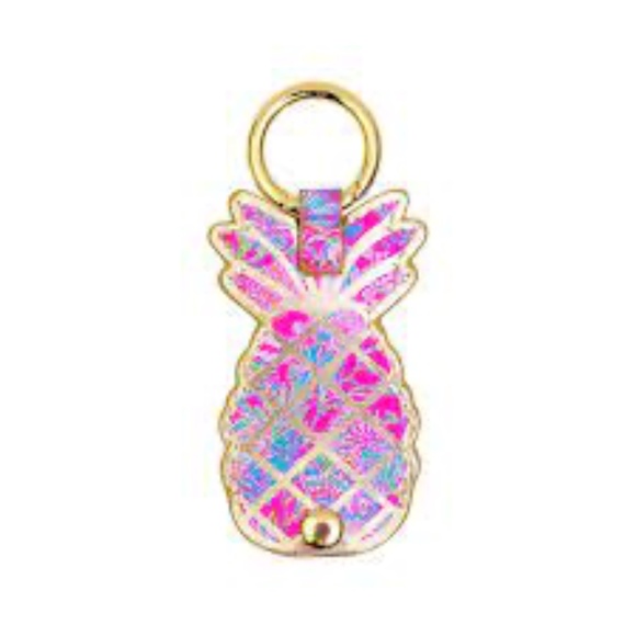 Lilly Pulitzer Air Tag Case Pineapple Keyring Shell Me Something Good - Picture 1 of 8